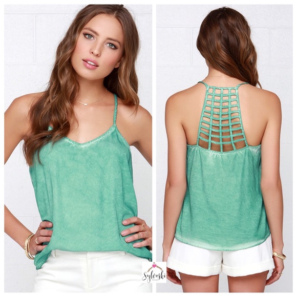 🆕 RVCA FIGHT OR FLIGHT WASHED MINT GREEN TOP - Picture 3 of 8
